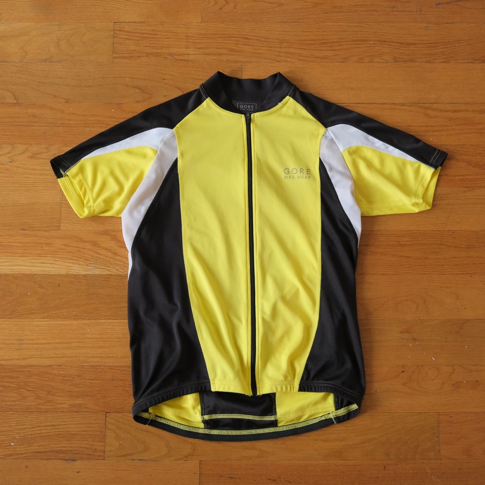Gore Bike Wear Cycling Jersey Mens Yellow Black Full Zip Athletic Large